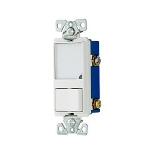 Main product image of Led Nightlight w/ Switch, Auto-Grnd/Led Nightlight, #14-#12 Awg 15A, 120V, Rocker, Wht, 1-Pole, 7738W-BOX