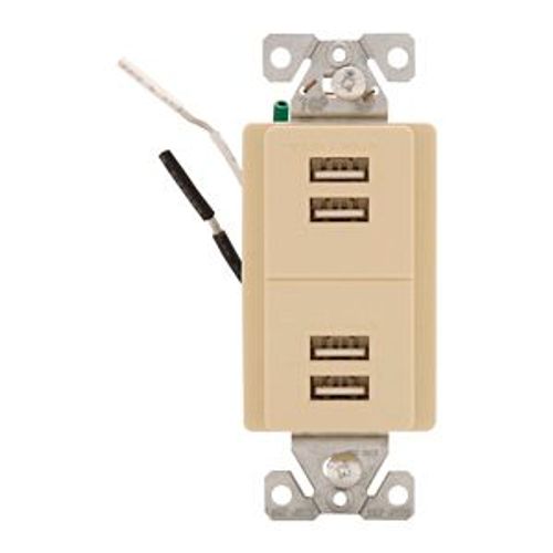 Main product image of Usb Multiport Charging Station, 5A, Flush Mount, 5V, Ivory, 2-Pole 3-Wire, Grounding, 7750V-BOX