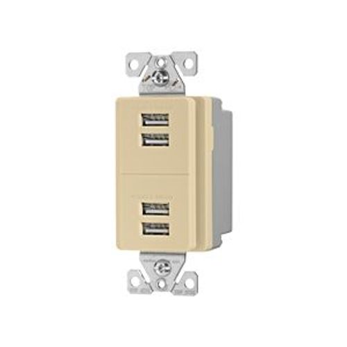 Main product image of Usb Multiport Charging Station, 5A, Flush Mount, 5V, Ivory, 2-Pole 3-Wire, Grounding, 7750V-BOX