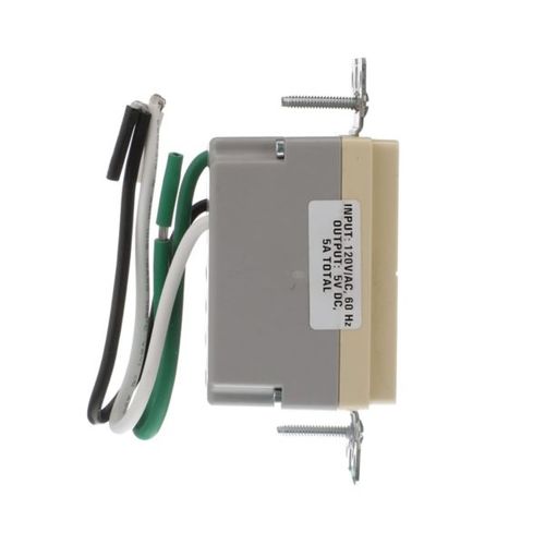 Main product image of Usb Multiport Charging Station, 5A, Flush Mount, 5V, Ivory, 2-Pole 3-Wire, Grounding, 7750V-BOX