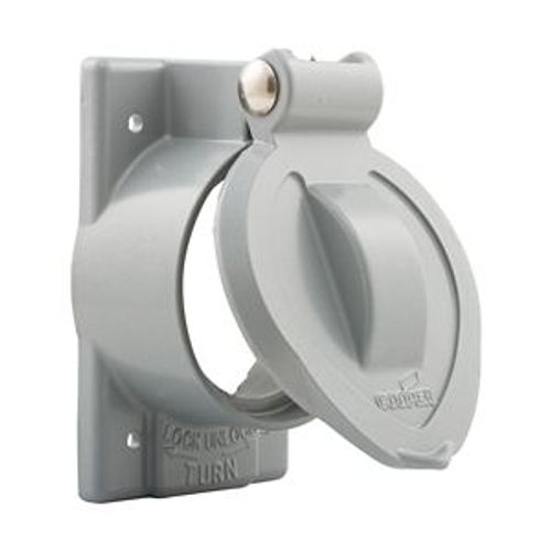 Main product image of Receptacle Cover, Lift Lid Cover, Wet, Verticle, Self-Closing, Used w/ 50A Locking, 7770