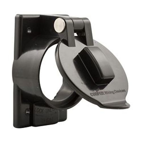 Main product image of Lift Lid Cover, Self-Closing, Used w/ 50A Locking, Surface Mount, Black Receptacle, Wet, 1-Gang, 7788BK