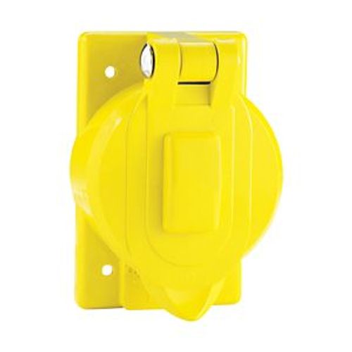 Main product image of Lift Lid Cover, Self-Closing, Used w/ 50A Locking, Surface Mount, Yellow Receptacle, Wet, 1-Gang, 7788CR