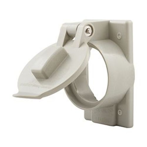 Main product image of Lift Lid Cover, Self-Closing, Used w/ 50A Locking, Surface Mount, Gray Receptacle, Wet, 1-Gang, 7788GY