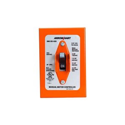 Main product image of Manual Motor Controller, #14-10 Awg 30A, 600V, Front, Orange, Nema Type1, 7810GDA