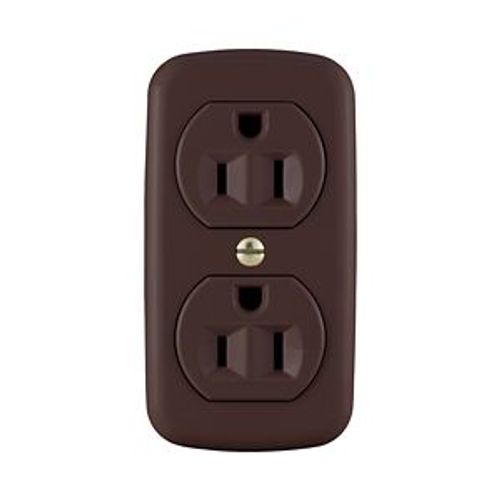 Main product image of Residential Grade Duplex Receptacle, #14 To 10 Awg, 15A, Surface, 125V, Brown, Duplex, Screw, 78B-BOX