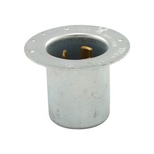 Main product image of Locking Flanged Inlet, 50A, Industrial, 600 Vac, 250Vdc, Steel, 3-Pole, 4-Wire, Grounding, 7958