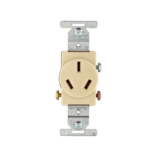 Main product image of Arrow Hart Heavy-Duty Flush Mount Receptacle, #4 Awg, 20A, 125/250V, Side Wire, Ivory, 10-20R, 805V-BOX