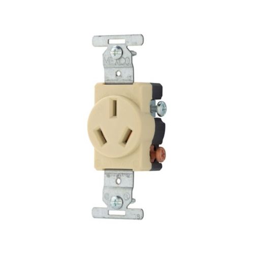 Main product image of Arrow Hart Heavy-Duty Flush Mount Receptacle, #4 Awg, 20A, 125/250V, Side Wire, Ivory, 10-20R, 805V-BOX