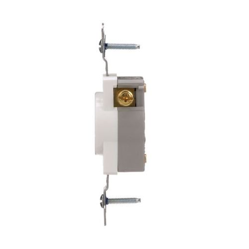 Main product image of Commercial Specification Grade Single Receptacle, #14-10 Awg, 15A, 250V, SideWire, White, 6-15R, 816W-BOX