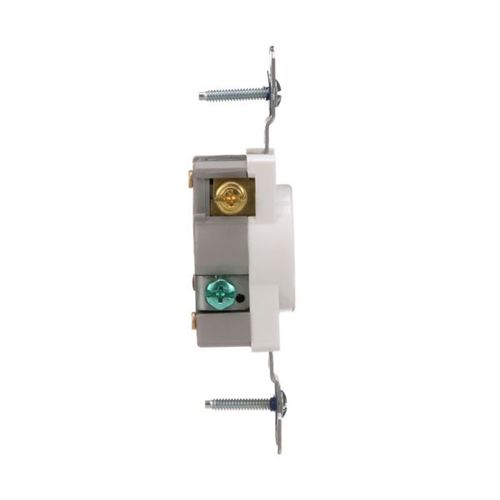 Main product image of Commercial Specification Grade Single Receptacle, #14-10 Awg, 15A, 250V, SideWire, White, 6-15R, 816W-BOX