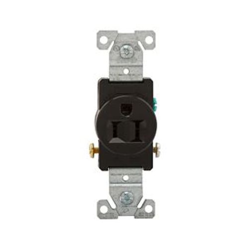 Main product image of Commercial Grade Single Receptacle, #14-10 Awg 15A, 125V, SideWire, Black, Screw, Pvc, 817BK