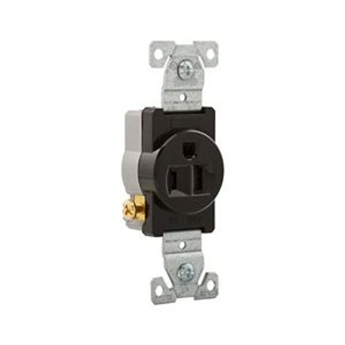 Main product image of Commercial Grade Single Receptacle, #14-10 Awg 15A, 125V, SideWire, Black, Screw, Pvc, 817BK