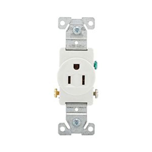 Main product image of Commercial Specification Grade Single Receptacle, #14-10 Awg, 15A, 125V, SideWire, White, Pvc, 817W-BOX