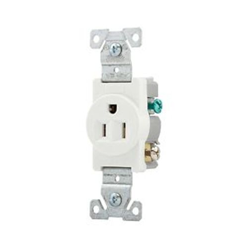 Main product image of Commercial Specification Grade Single Receptacle, #14-10 Awg, 15A, 125V, SideWire, White, Pvc, 817W-BOX