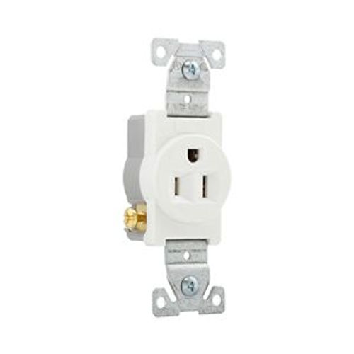 Main product image of Commercial Specification Grade Single Receptacle, #14-10 Awg, 15A, 125V, SideWire, White, Pvc, 817W-BOX