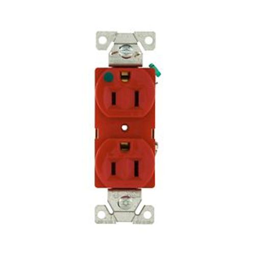 Main product image of Arrow Hart Heavy-Duty Duplex Receptacle, #14-10 Awg 15A, Healthcare, 125V, Red, Pvc, 8200RD