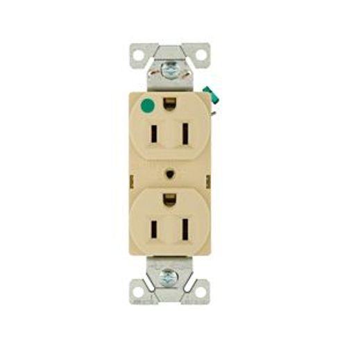Main product image of Arrow Hart Heavy-Duty Duplex Receptacle, #14-10 Awg 15A, Healthcare, 125V, Ivory, Pvc, 8200V
