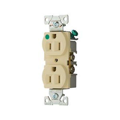 Main product image of Arrow Hart Heavy-Duty Duplex Receptacle, #14-10 Awg 15A, Healthcare, 125V, Ivory, Pvc, 8200V