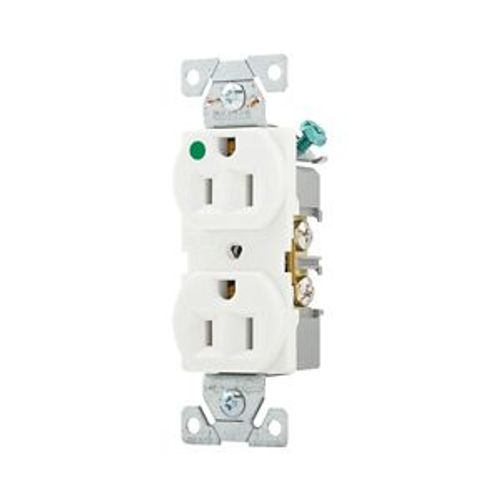 Main product image of Arrow Hart Heavy-Duty Duplex Receptacle, #14-10 Awg 15A, Healthcare, 125V, White, Pvc, 8200W