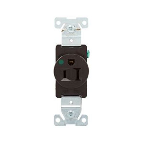 Main product image of Arrow Hart Extra Heavy-Duty Single Receptacle, #14-10 Awg 15A, Healthcare, 125V, Brown, 8210B