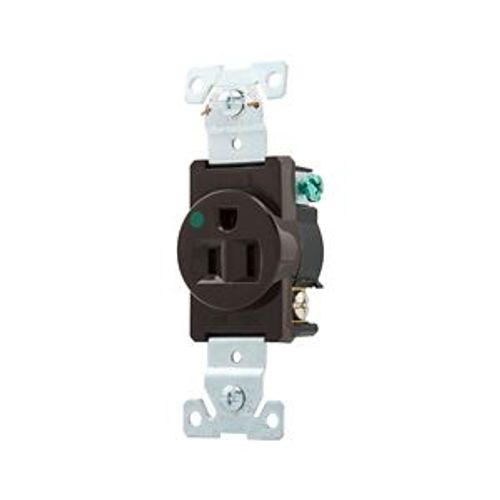 Main product image of Arrow Hart Extra Heavy-Duty Single Receptacle, #14-10 Awg 15A, Healthcare, 125V, Brown, 8210B