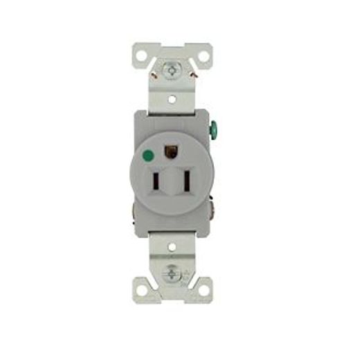 Main product image of Arrow Hart Extra Heavy-Duty Single Receptacle, #14-10 Awg 15A, Healthcare, 125V, Gray, 8210GY