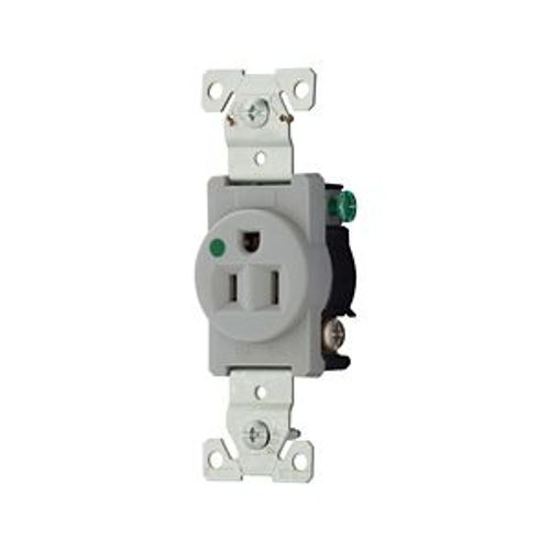 Main product image of Arrow Hart Extra Heavy-Duty Single Receptacle, #14-10 Awg 15A, Healthcare, 125V, Gray, 8210GY