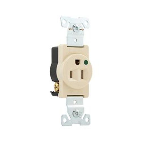 Main product image of Arrow Hart Extra Heavy-Duty Single Receptacle, #14-10 Awg 15A, Healthcare, 125V, Ivory, 8210V