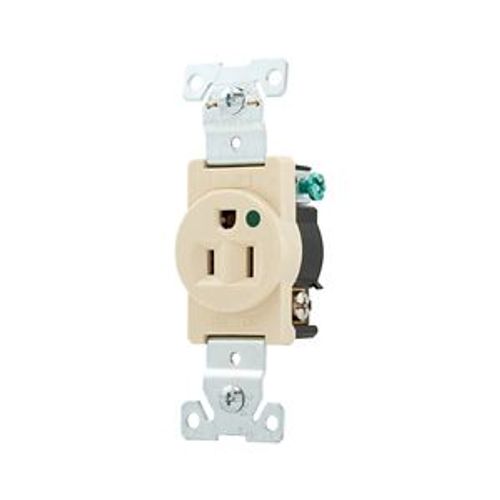 Main product image of Arrow Hart Extra Heavy-Duty Single Receptacle, #14-10 Awg 15A, Healthcare, 125V, Ivory, 8210V