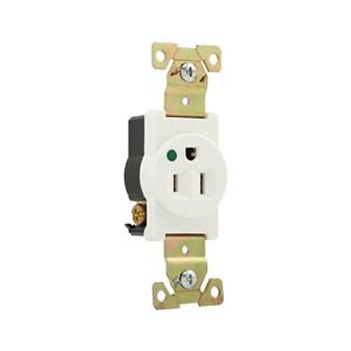 Main product image of Arrow Hart Extra Heavy-Duty Single Receptacle, #14-10 Awg 15A, Healthcare, 125V, White, 8210W