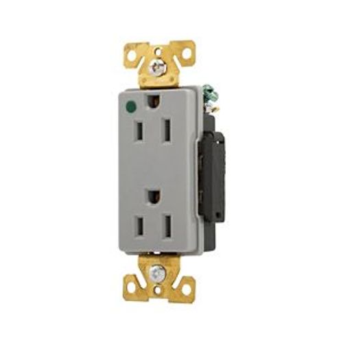 Main product image of Arrow Hart Extra Heavy-Duty Duplex Receptacle, #14-10 Awg 15A, Healthcare 125V, Gray, Duplex, 8262GY