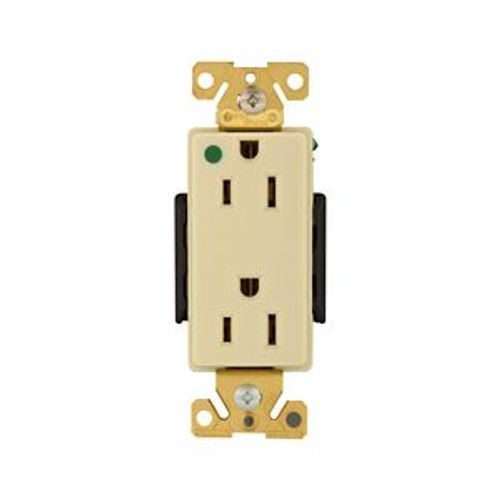 Main product image of Arrow Hart Duplex Receptacle, #14-10 Awg 15A, 125V, Ivory, Duplex, Illuminated, Auto-Grounding, 8262LTV