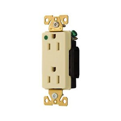 Main product image of Arrow Hart Duplex Receptacle, #14-10 Awg 15A, 125V, Ivory, Duplex, Illuminated, Auto-Grounding, 8262LTV