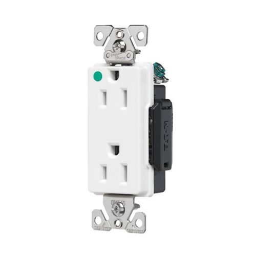 Main product image of Arrow Hart Duplex Receptacle, #14-10 Awg 15A, 125V, Duplex, Illuminated, Auto-Grounding, 8262LTW