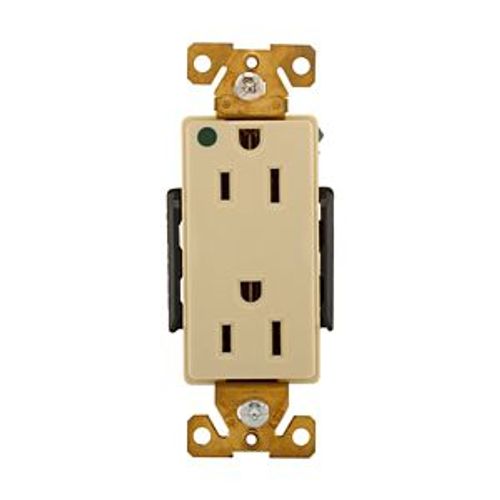 Main product image of Arrow Hart Duplex Receptacle, #14-10 Awg 15A, Healthcare 125V, Ivory, Duplex, Auto-Grounding, 8262V