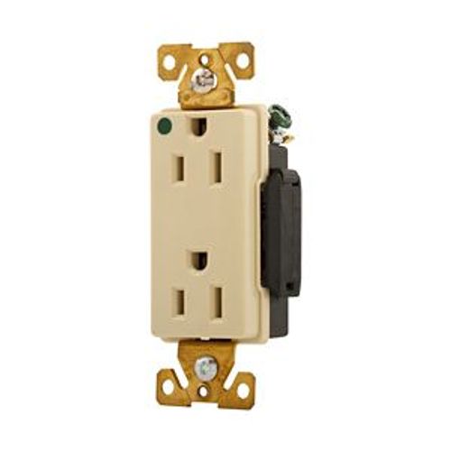 Main product image of Arrow Hart Duplex Receptacle, #14-10 Awg 15A, Healthcare 125V, Ivory, Duplex, Auto-Grounding, 8262V