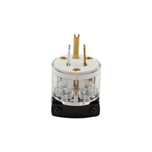 Main product image of Arrow Hart Safety Grip Straight Blade Plug, #14-10 Awg 15A 125V, Clear, 5-15P, 2-Pole, 8266
