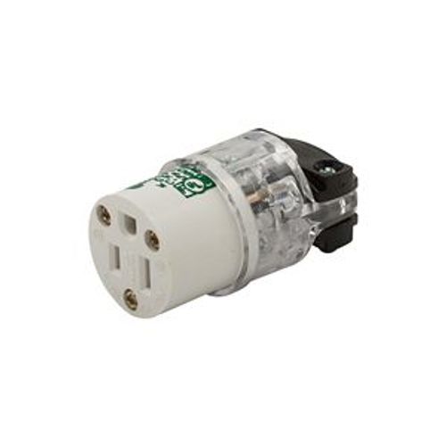 Main product image of Arrow Hart Safety Grip Straight Blade Connector, #14-10 Awg 15A 125V, Clear, 2-Pole, 8269
