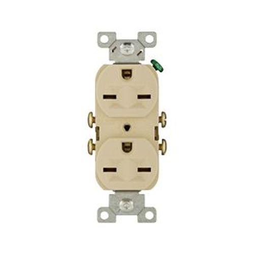 Main product image of Commercial Grade Duplex Receptacle, #14-10 Awg 15A, 250V, SideWire, Ivory, 6-15R, Duplex, Screw, 826V-BOX