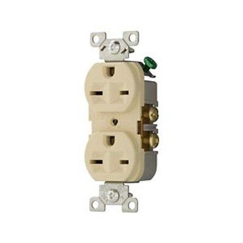 Main product image of Commercial Grade Duplex Receptacle, #14-10 Awg 15A, 250V, SideWire, Ivory, 6-15R, Duplex, Screw, 826V-BOX