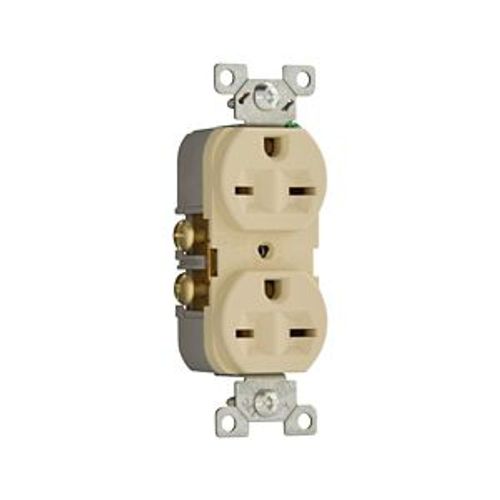 Main product image of Commercial Grade Duplex Receptacle, #14-10 Awg 15A, 250V, SideWire, Ivory, 6-15R, Duplex, Screw, 826V-BOX