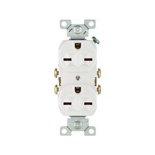 Main product image of Commercial Grade Duplex Receptacle, #14-10 Awg 15A, 250V, SideWire, White, 6-15R, Duplex, Screw, 826W-BOX