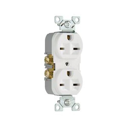 Main product image of Commercial Grade Duplex Receptacle, #14-10 Awg 15A, 250V, SideWire, White, 6-15R, Duplex, Screw, 826W-BOX