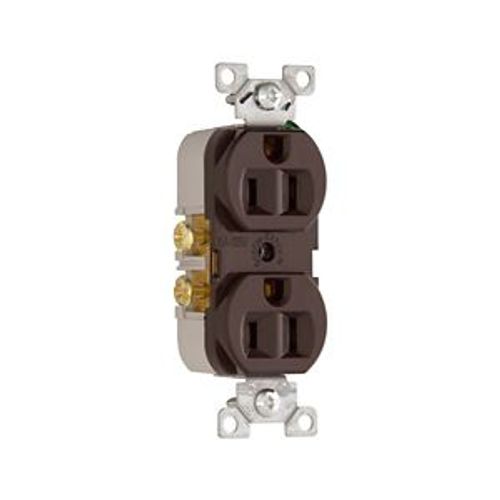 Main product image of Commercial Grade Duplex Receptacle, #14-10 Awg 15A, 125V, SideWire, Brown, Duplex, Screw, 827B-BOX