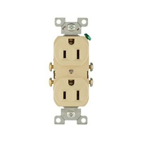 Main product image of Commercial Grade Duplex Receptacle, #14-10 Awg 15A, 125V, SideWire, Ivory, Duplex, Screw, 827V-BOX