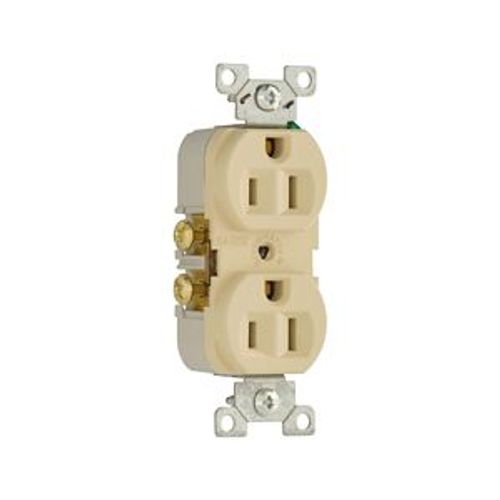 Main product image of Commercial Grade Duplex Receptacle, #14-10 Awg 15A, 125V, SideWire, Ivory, Duplex, Screw, 827V-BOX