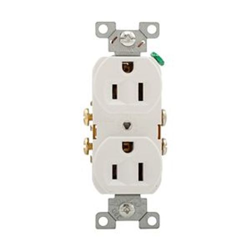 Main product image of Commercial Grade Duplex Receptacle, #14-10 Awg 15A, 125V, SideWire, White, Duplex, Screw, 827W-BOX