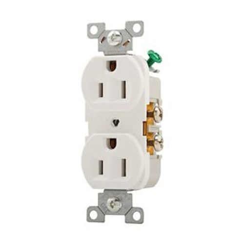 Main product image of Commercial Grade Duplex Receptacle, #14-10 Awg 15A, 125V, SideWire, White, Duplex, Screw, 827W-BOX