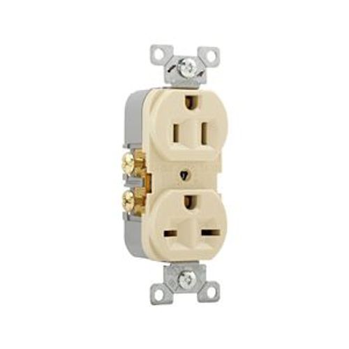 Main product image of Commercial Grade Duplex Receptacle, #14-10 Awg 15A, 125/250V, Side Wire, Ivory, 6-15R, Duplex, 829V-BOX